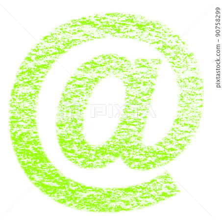 Symbol drawn with crayon at sign @ yellowish green background white with high resolution pass Other colors available 90758299