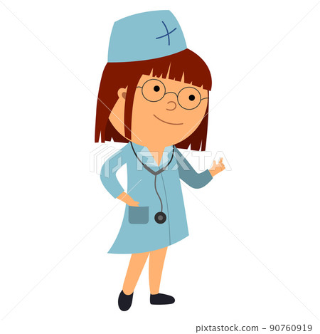 illustration of a medical worker, vector isolated on a white background illustration of a medical worker, vector isolated on a white background 90760919