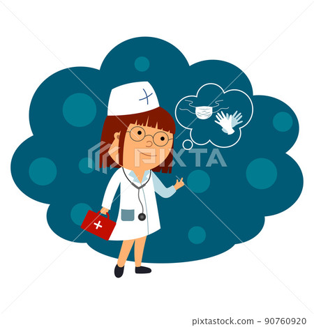 illustration of a medical worker, vector isolated on a white background illustration of a medical worker, vector isolated on a white background 90760920