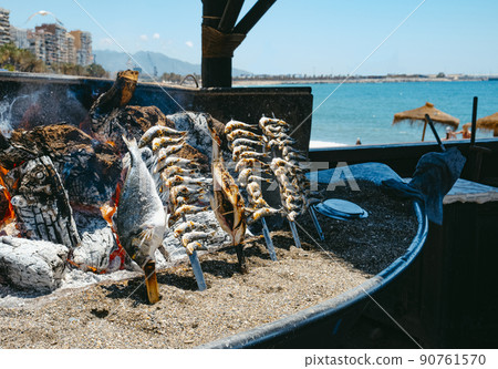 espetos in La Malagueta beach in Malaga, Spain 90761570