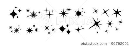 Stars sparkle compositions. Shine black stars stencil, isolated diverse sparkling elements. Sky objects, blink vector signs clipart Stars sparkle compositions. Shine black stars stencil, isolated diverse sparkling elements. Sky objects, blink vector signs clipart 90762001