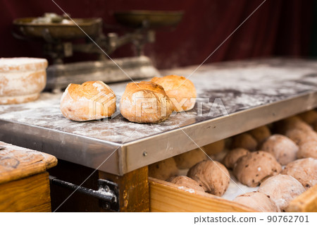 ready made rolls of freshly baked grain bread in drawer ready made rolls of freshly baked grain bread in drawer 90762701