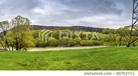 Opir river in the Carpathian mountains, Skole Beskids National Nature Park, Ukraine 90763551