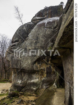 the rocks of Dovbush in Ukrainian Carpathian 90764129