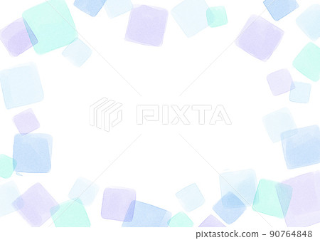 Watercolor cube pattern with copy space Blue Ver 90764848