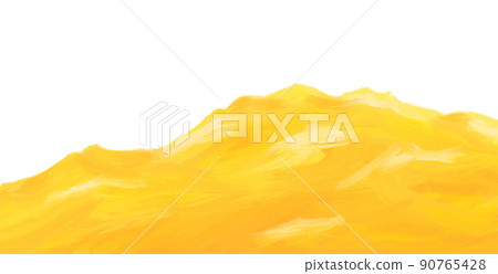 Butter yellow creamy whipped wave banner background hand painting illustration 90765428