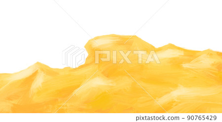 Butter yellow creamy whipped wave banner background hand painting illustration 90765429