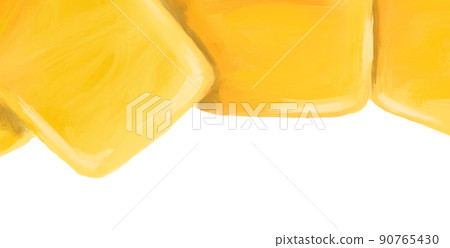 Butter cheese yellow banner footer hand painting illustration Butter cheese yellow banner footer hand painting illustration 90765430
