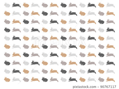 Rabbit pattern illustration white background 90767117