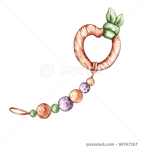 Watercolor wooden baby toys for newborns 90767267