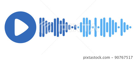 Recording of audio message template. UI element of audio record for smartphones. Vector illustration 90767517