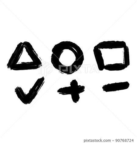 Signs and symbols, triangle, circle, square, checkmark, plus and minus Signs and symbols, triangle, circle, square, checkmark, plus and minus 90768724