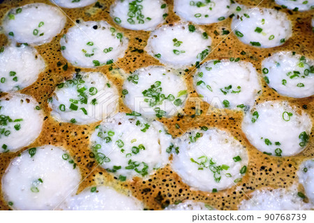 "Kanom krok" Coconut milk mix sugar and flour pudding , Thailand dessert 90768739