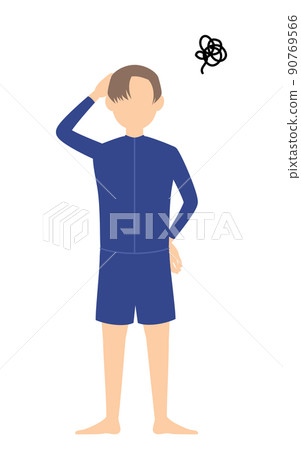 無性別,穿著無性別泳衣,抱著我的頭擔心 無性別,穿著無性別泳衣,抱著我的頭擔心 90769566