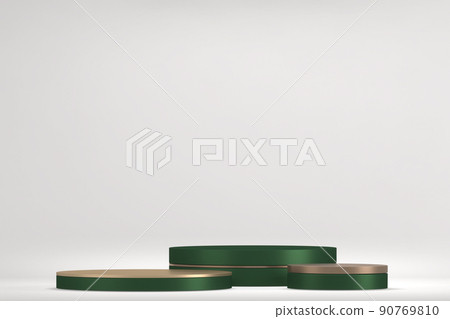 Luxury green podium decoration suitable for products.3D rendering 90769810