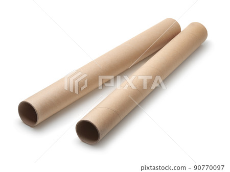 Two brown cardboard tubes Two brown cardboard tubes 90770097