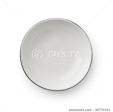 Top view of empty white ceramic bowl 90770101
