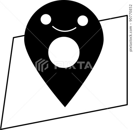 Character illustration of the icon showing the current location on the map 90770852