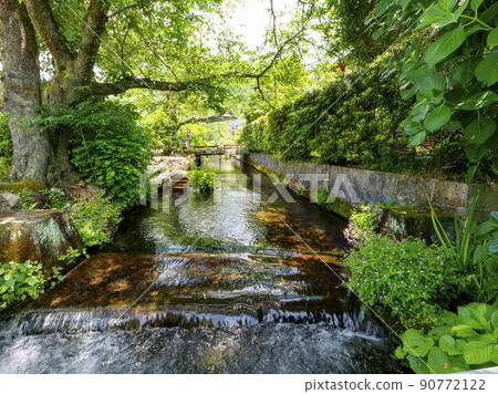Samegai-juku Jizo River and water wheel 90772122