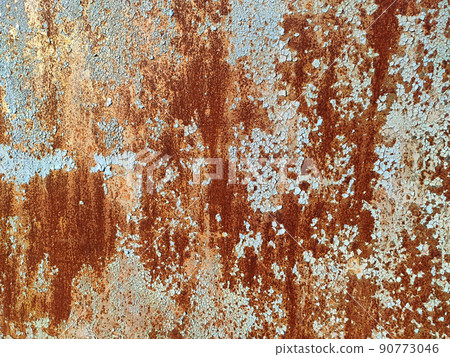Corroded metal background. Rusty metal background with streaks of rust. Rust stains. Rystycorrosion. 90773046