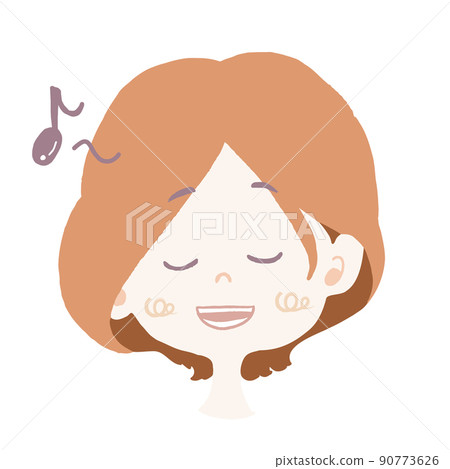 一個女孩在好心情唱歌 90773626