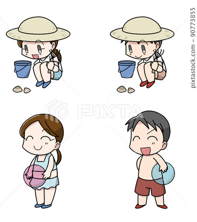 Adults of men and women playing in the sea Adults of men and women playing in the sea 90773855