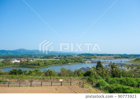 Scenery from the Fuwari Observatory [Lake Kitagata / Iris Bridge] 90773921