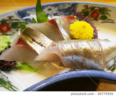 Fat and sweet, tastier than yellowtail, striped jack sashimi Fat and sweet, tastier than yellowtail, striped jack sashimi 90774956