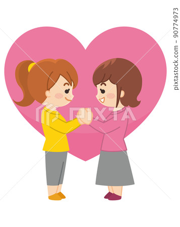 女同性戀夫婦盯著對方 LGBT 女同性戀夫婦盯著對方 LGBT 90774973