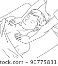Men receiving lymphatic massage of décolletage and clavicle 90775831