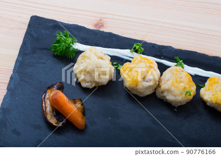 Fish balls from fillet of white fishes Fish balls from fillet of white fishes 90776166