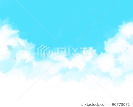 藍天背景插圖水彩壁紙 藍天背景插圖水彩壁紙 90778071