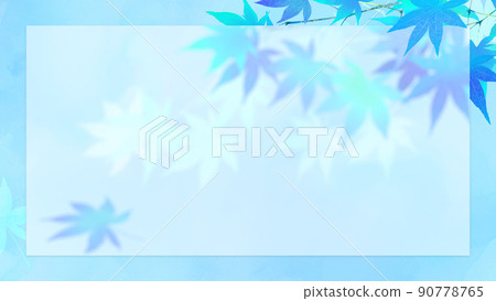 Frame with cool autumn leaves and watercolor texture Frame with cool autumn leaves and watercolor texture 90778765