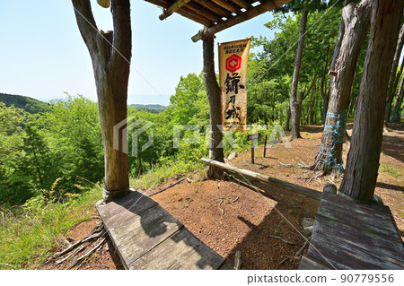 滋賀縣米原市近江省石垣島和“鐮葉城”景觀 90779556