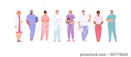 Team clinic medical staff vector Team clinic medical staff vector 90779680