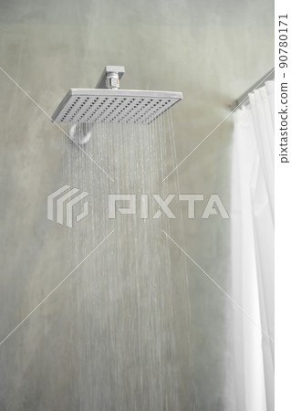 shower head with wall background in modern bathroom 90780171