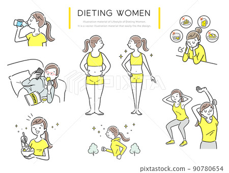 矢量圖素材：節食的女人，人集 90780654