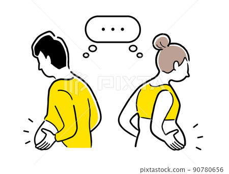 Vector illustration material: Men and women who are hungry, metabolic syndrome 90780656