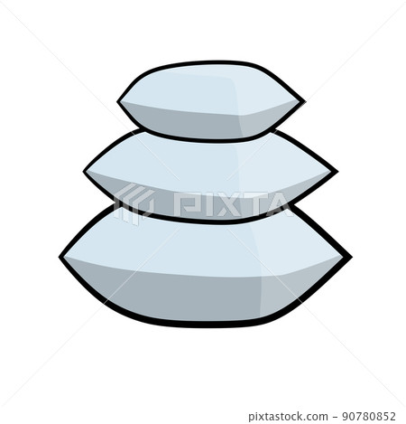 Stack of white pillows. 90780852