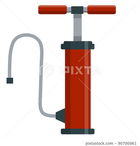 Red pump with handle and hose isolated on white Red pump with handle and hose isolated on white 90780861