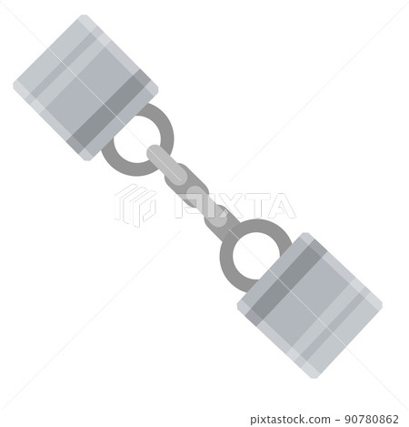 Handcuff. Icon of arrest of offender. Element of police and prisons. Handcuff. Icon of arrest of offender. Element of police and prisons. 90780862