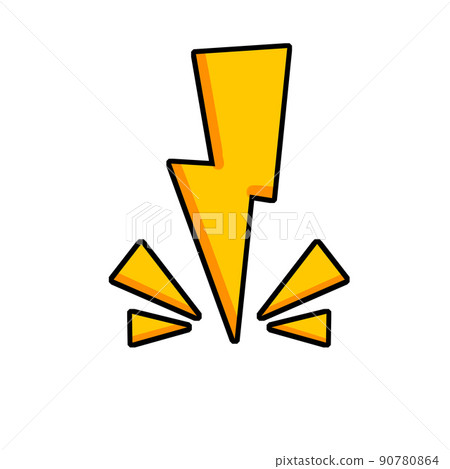 Lightning. Yellow icon. Symbol of speed Lightning. Yellow icon. Symbol of speed 90780864