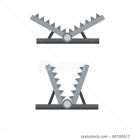 Trap for hunting animals. snare with sharp prongs. - Stock Illustration ...