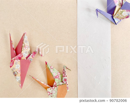 Japanese paper frame origami background Japanese paper frame origami background 90782006