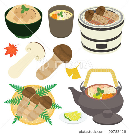 Matsutake illustration set 90782426