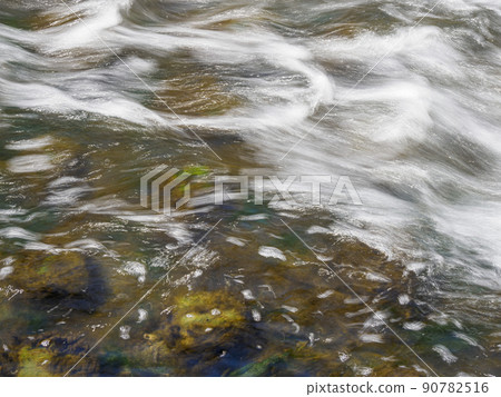 River surface bubbles, water flow, background material River surface bubbles, water flow, background material 90782516