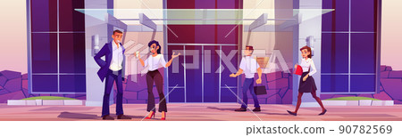 Company employee walk to office in business center Company employee walk to office in business center 90782569