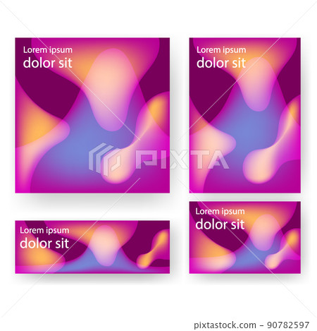 float wave neon modern design business set for print 90782597