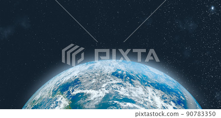 Planet earth globe view from space showing realistic earth surface and world map as in outer space point of view. Elements of this image furnished by NASA Planet earth globe view from space showing realistic earth surface and world map as in outer space point of view. Elements of this image furnished by NASA 90783350