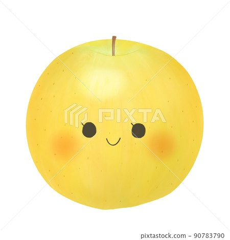 Hand-painted cute yellow apple 90783790